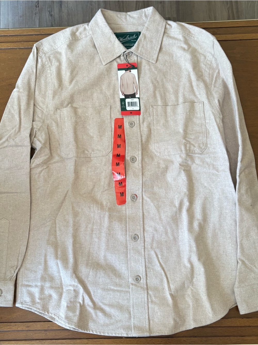 Woolrich Beige/Tan Long Sleeve Casual Button-Down Shirt